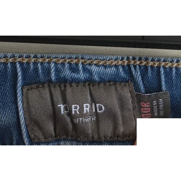 Torrid Pants Women's Size 00 Regular Blue Jeans Stretchy Waist Drawstring - Picture 8 of 8